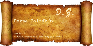 Dezse Zoltán névjegykártya
